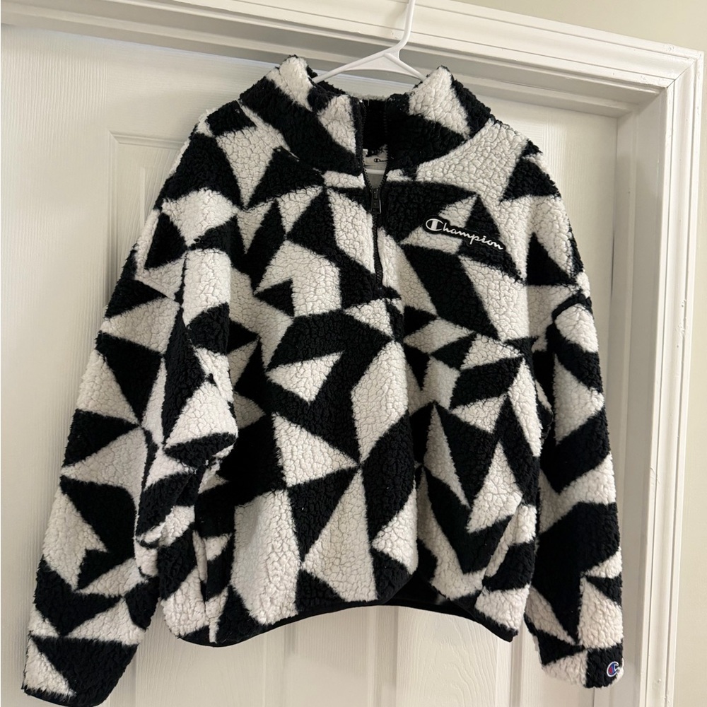 Champion Black and White Fleece Jacket